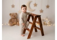 Escada de madeira 3 degraus marrom