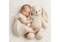 Coelho de Pelúcia Creme - Tamanho M