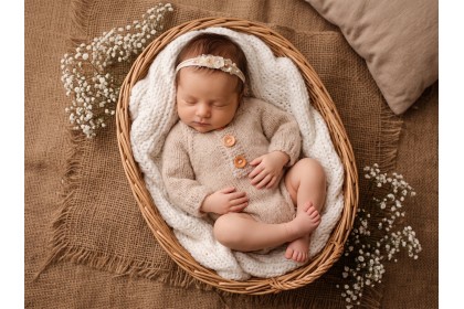 Body Tricot Bege - Newborn 