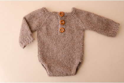 Body Tricot Marrom - Newborn