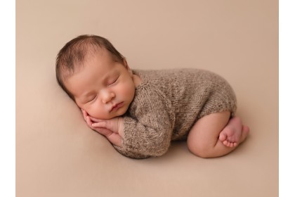 Body Tricot Marrom - Newborn