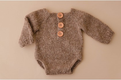 Body Tricot Marrom - Newborn