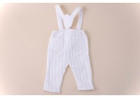 Calça Com Suspensório Branca -  Newborn
