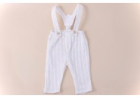 Calça Com Suspensório Branca -  Newborn