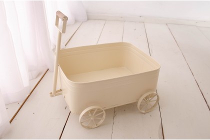 Carrinho Vagão de Ferro - Creme