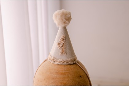 Chapéu Para Smash The Cake Bege