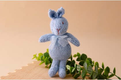 Coelhinho Tricot Azul Bebê
