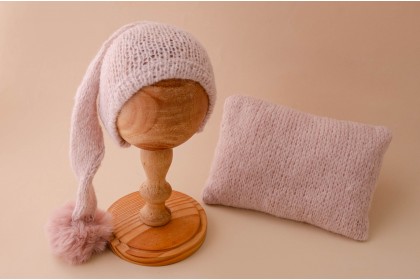 Conjunto Gorro + Travesseiro Tricot - Champagne 2