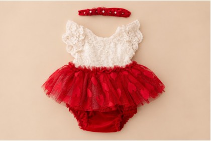 Conjunto Mia  - Newborn (Headband + Roupinha)
