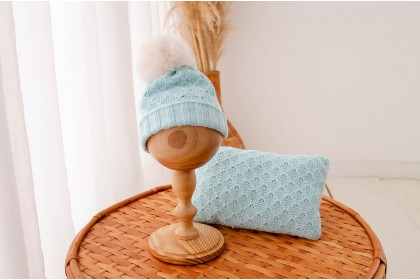 Conjunto Travesseiro + Gorro Pompom Petit Menta