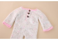 Conjunto Tricot Coração Mescla Branco  - Newborn