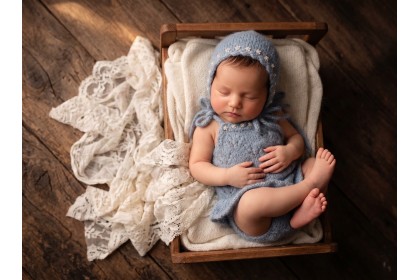 Conjunto Tricot Kate Azul 2 - Newborn Conjunto Tricot Kate Azul 2 - Newborn
