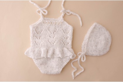 Conjunto Tricot Kate Branco Mescla - Newborn