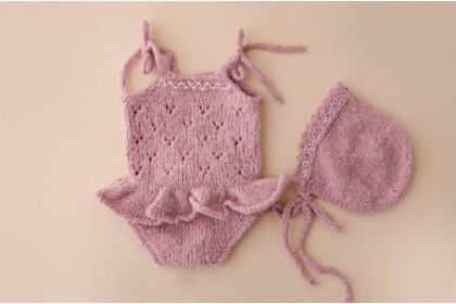 Conjunto Tricot Kate Mauve - Newborn