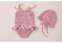 Conjunto Tricot Kate Mauve 1 - Newborn Conjunto Tricot Kate Mauve 1 - Newborn