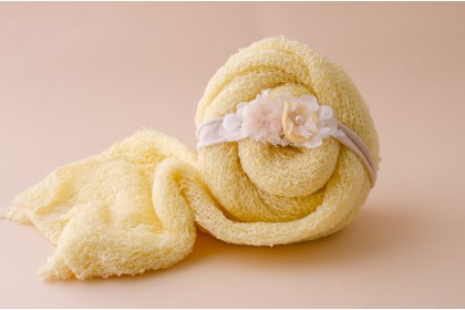 Conjunto Wrap + Headband  - Amarela