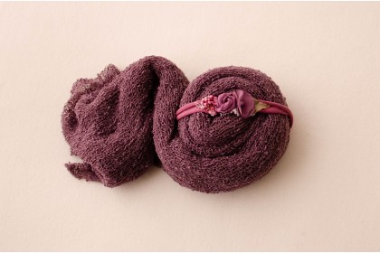 Conjunto Wrap + Headband  - Berinjela