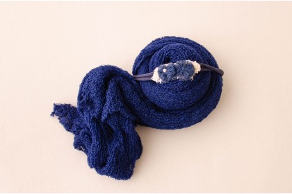 Conjunto Wrap + Headband  - Marinho