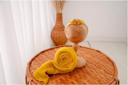 Conjunto Wrap Felpudinho + Headband  -  Pérola