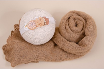 Conjunto Wrap Felpudinho  + Headband  - Cintia