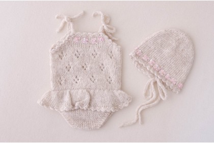Conjunto Tricot Kate Bege 3 - Newborn Conjunto Tricot Kate Bege 3 - Newborn