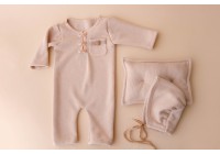 Kit Macacão Newborn - Bege