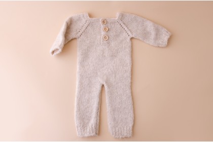 Macacão Tricot Bege Claro - Newborn