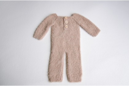 Macacão Tricot Bege Fluffy - Newborn