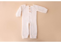 Macacão Tricot Branco Neve - Newborn
