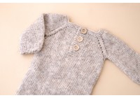 Macacão Tricot Cinza - Newborn 