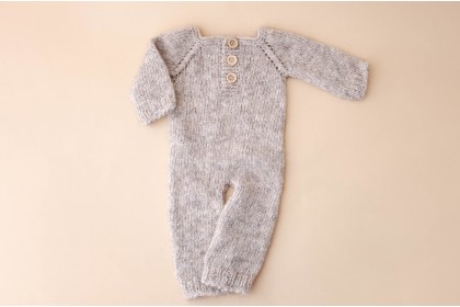 Macacão Tricot Cinza - Newborn 