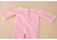 Conjunto Tricot Coração Rosa - Newborn