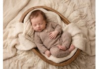 Macacão Tricot Marrom - Newborn
