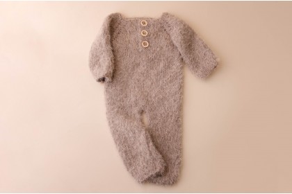 Macacão Tricot Marrom Fluffy - Newborn