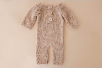 Macacão Tricot Nude - Newborn Macacão Tricot Nude - Newborn