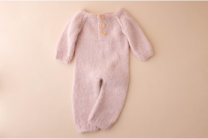 Macacão Tricot Rosa Claro - Newborn