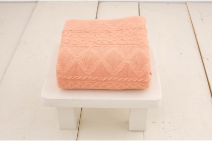 Manta Tricot Pêssego Encanto