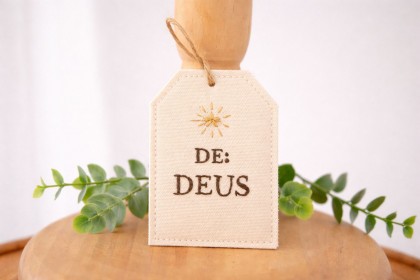 Tag Decorativa para Fotografia Newborn – De Deus Bege