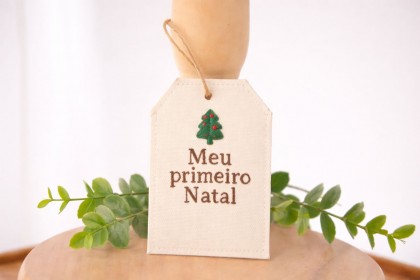 Tag Decorativa para Fotografia Newborn – Meu Primeiro Natal