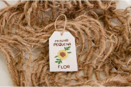 Tag Decorativa para Fotografia Newborn – Minha Pequena Flor Girassol