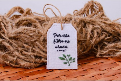 Tag Decorativa para Fotografia Newborn – Por Esse Filho Eu Orava