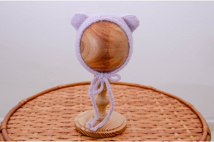 Touca Tricot Orelhinha Lilás