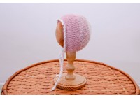 Touca Tricot Nuvem Mesclada Rose Branca