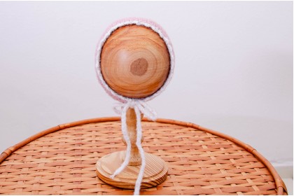 Touca Tricot Nuvem Mesclada Rose Branca