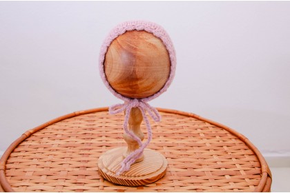 Touca Tricot Orelhinha Rosa Antigo
