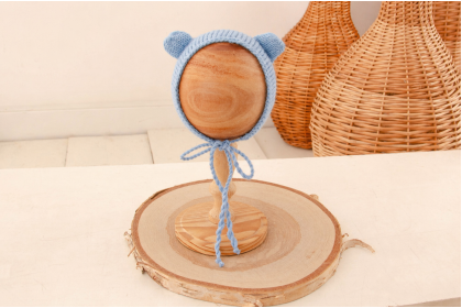 Touca Tricot Orelhinha Azul 2