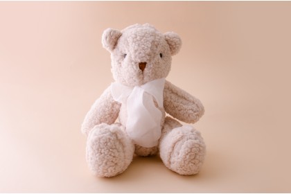 Urso de Pelúcia Bege Claro - Tamanho P (Sob encomenda)