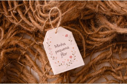 Tag Decorativa - Minha Pequena Flor Off White