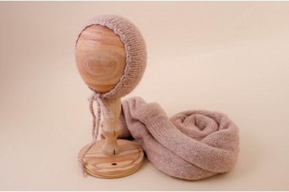 Conjunto Wrap Tricot Max + Touca Nuvem Canela