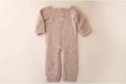 Macacão Tricot Bege Fluffy - Newborn